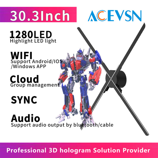 ACEVSN 30.3 Inch 3D Hologram Fan Display | 1280 LEDs WiFi Advertising Display