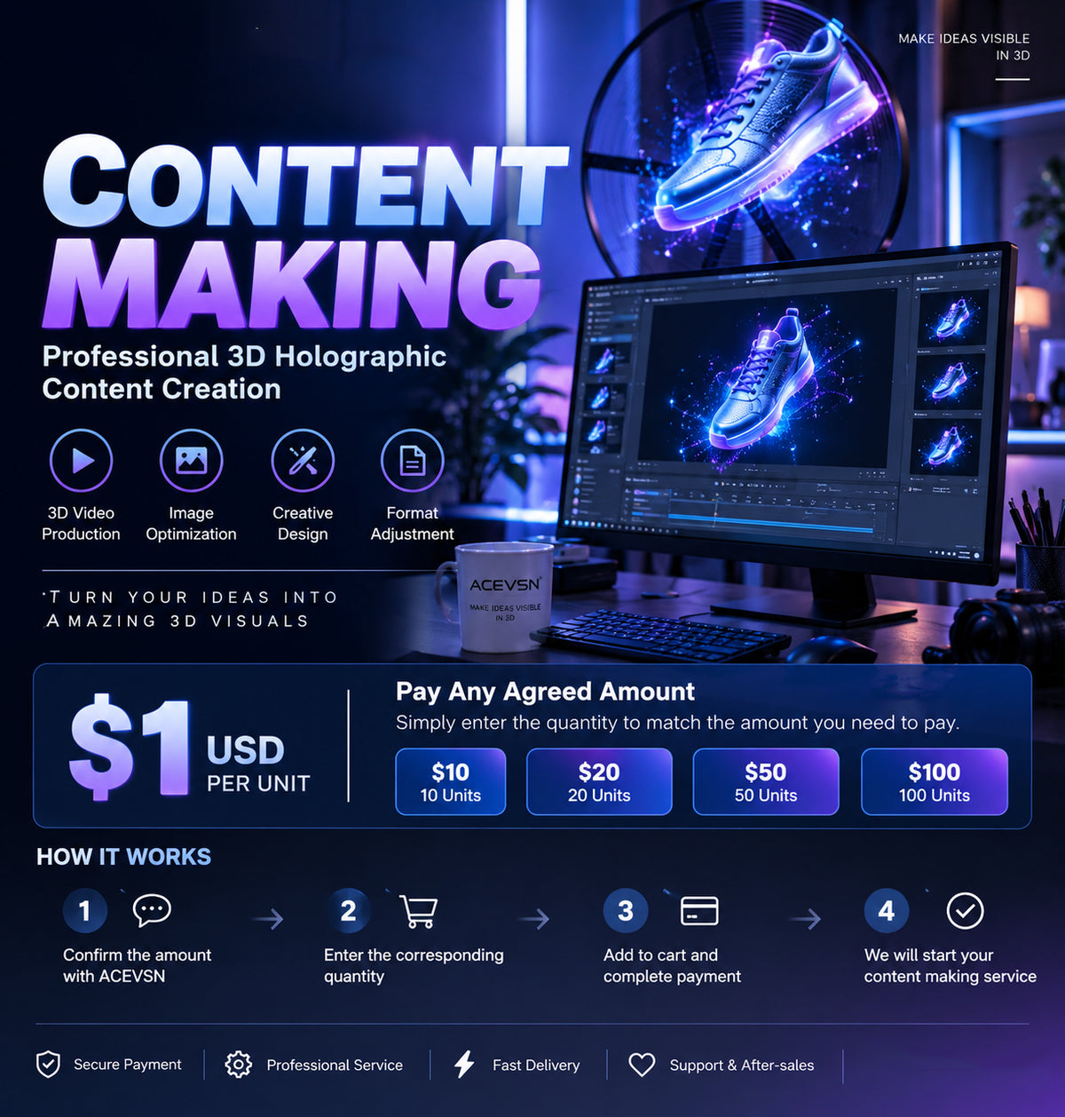 3D Holographic Content Making Service | Custom Content Creation