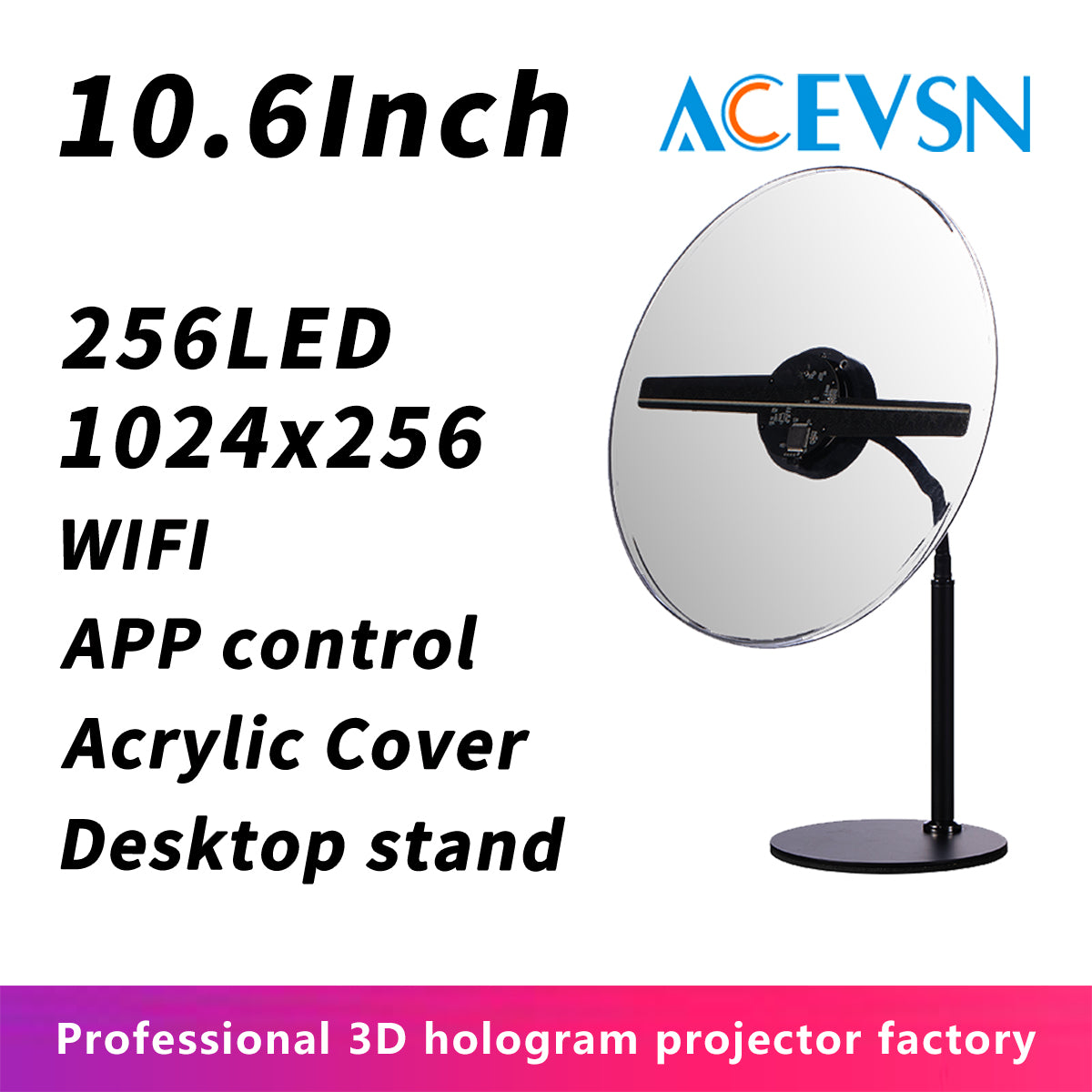 Mini Hologram Projector Fan with Protective Cover