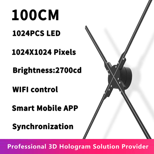 100cm WiFi 3D Hologram Fan Display with Video Wall Synchronization