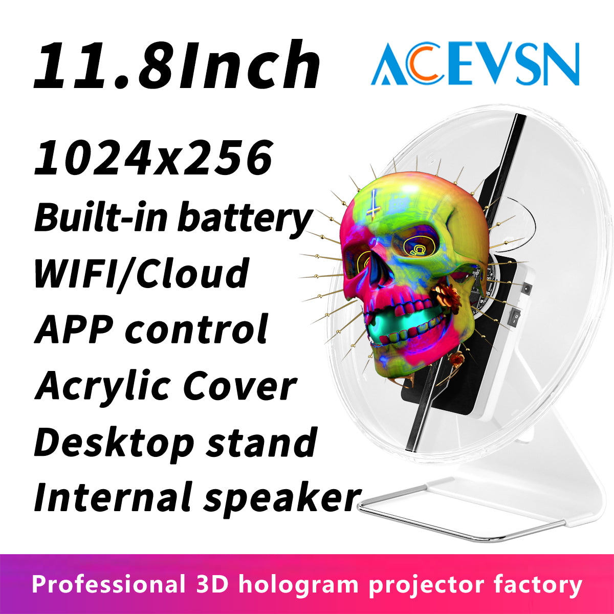 Mini Hologram Projector Fan with Protective Cover