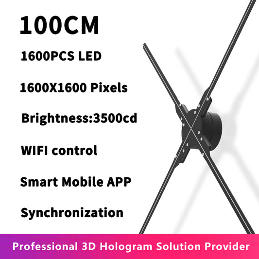100cm WiFi 3D Hologram Fan Display with Video Wall Synchronization