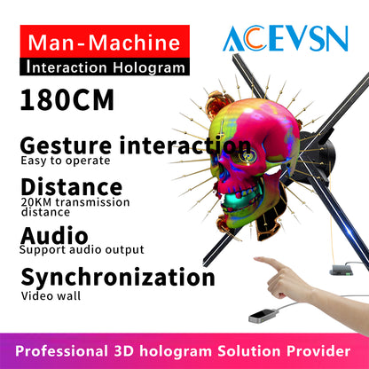 65cm/100cm/150cm/180cmHDMI Real-Time Interactive Holographic Display for Events