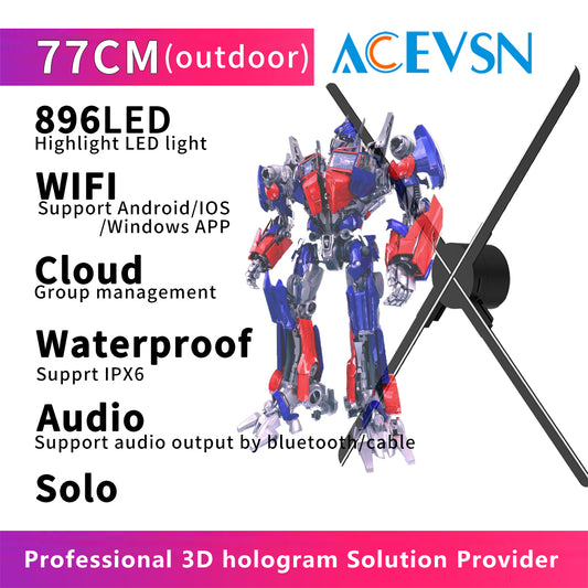 ACEVSN 30.3 inch IPX6 outdoor waterproof hologram fan display for advertising