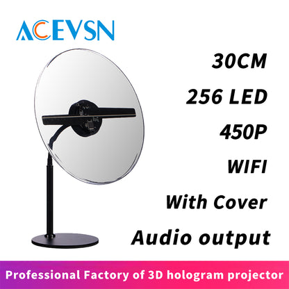 ACEVSN 30CM WiFi holographic display fan with protective cover for desktop advertising