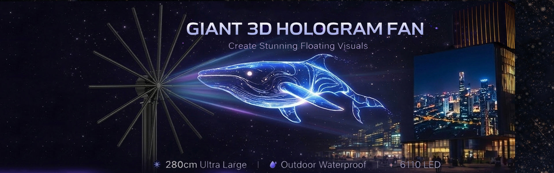 ACEVSN 280CM outdoor waterproof holographic advertising display banner