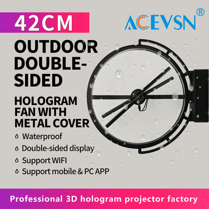 42cm Double-Sided Outdoor 3D Hologram Fan for Shopping mall and Store Advertising