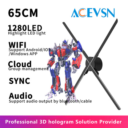 ACEVSN 65CM WiFi LED hologram fan display with 720 and 1280 LED options