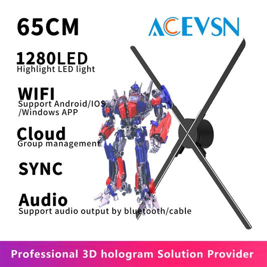 ACEVSN 65CM WiFi LED hologram fan display with 720 and 1280 LED options