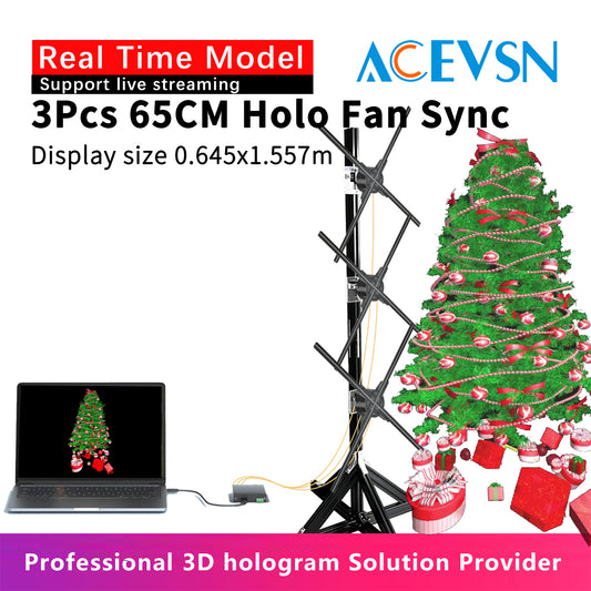 ACEVSN 3PCS HDMI real-time holographic video wall display for events and holiday advertising