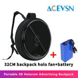 Load image into Gallery viewer, Portable Backpack hologram fan WIFI 3D hologram projector for Christmas Event led fan hologram Shopping Mall Party Advertisement