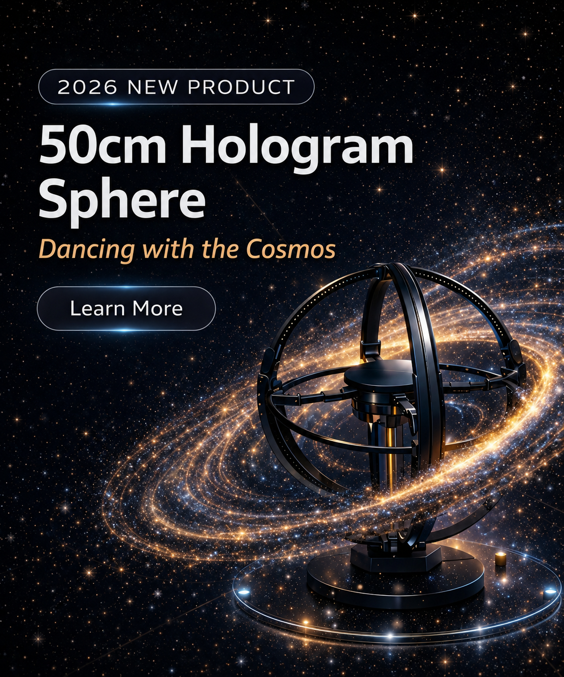 ACEVSN 50CM LED holographic sphere display with 360-degree floating visual effect