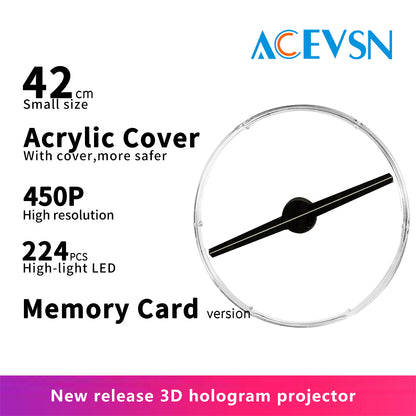 ACEVSN 42CM WiFi holographic display fan with protective cover for retail advertising