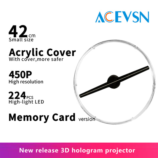 ACEVSN 42CM WiFi holographic display fan with protective cover for retail advertising