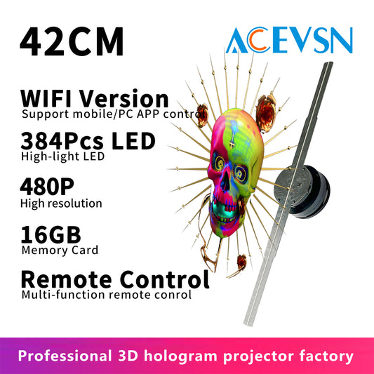 ACEVSN 42CM HD LED hologram fan display with 384 LEDs for high brightness advertising
