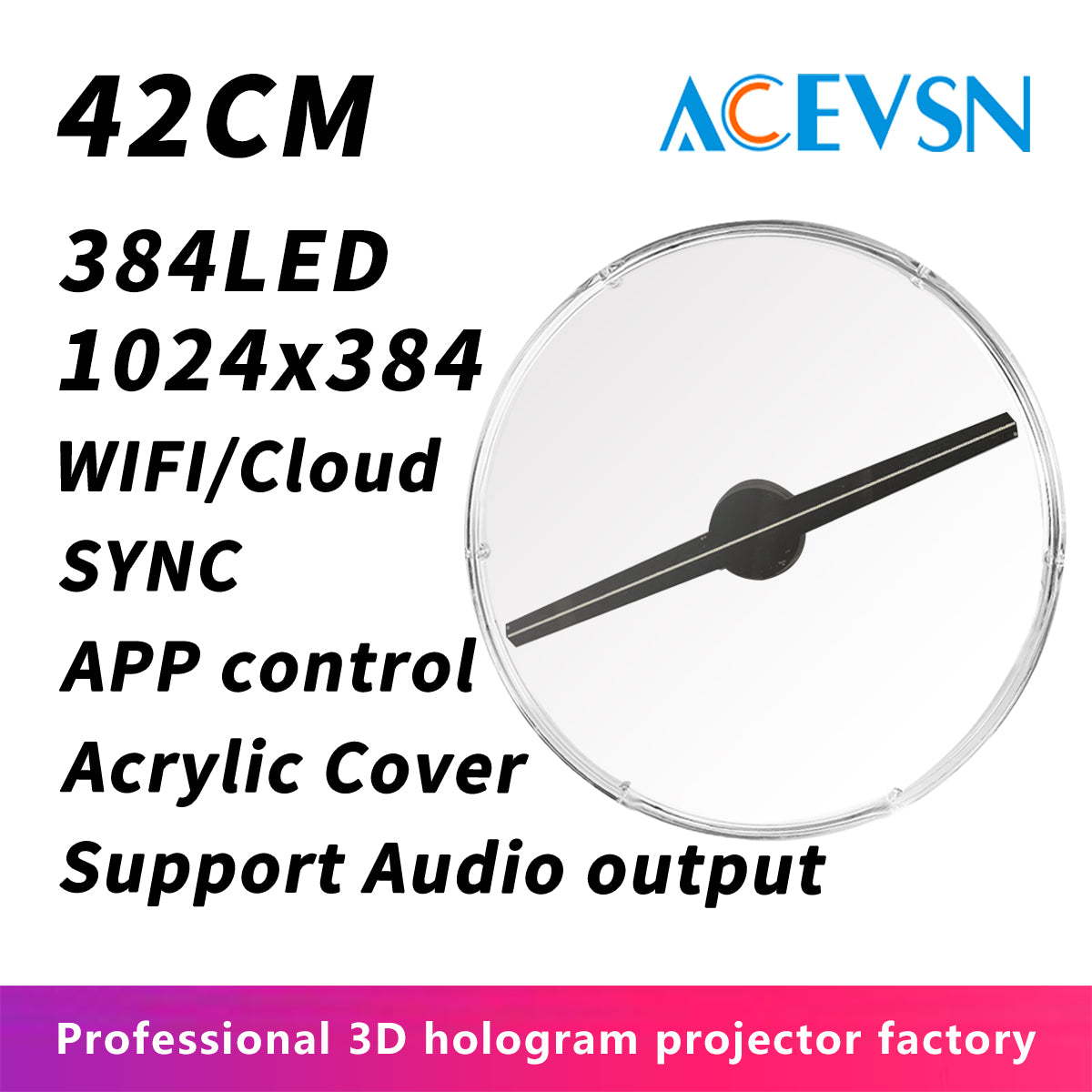 42CM WiFi Holographic Display Fan with Protective Cover