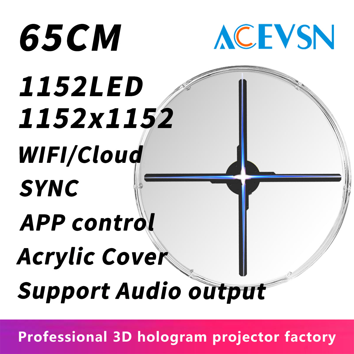 27CM–65CM LED Holographic Display Projector for Store Advertising