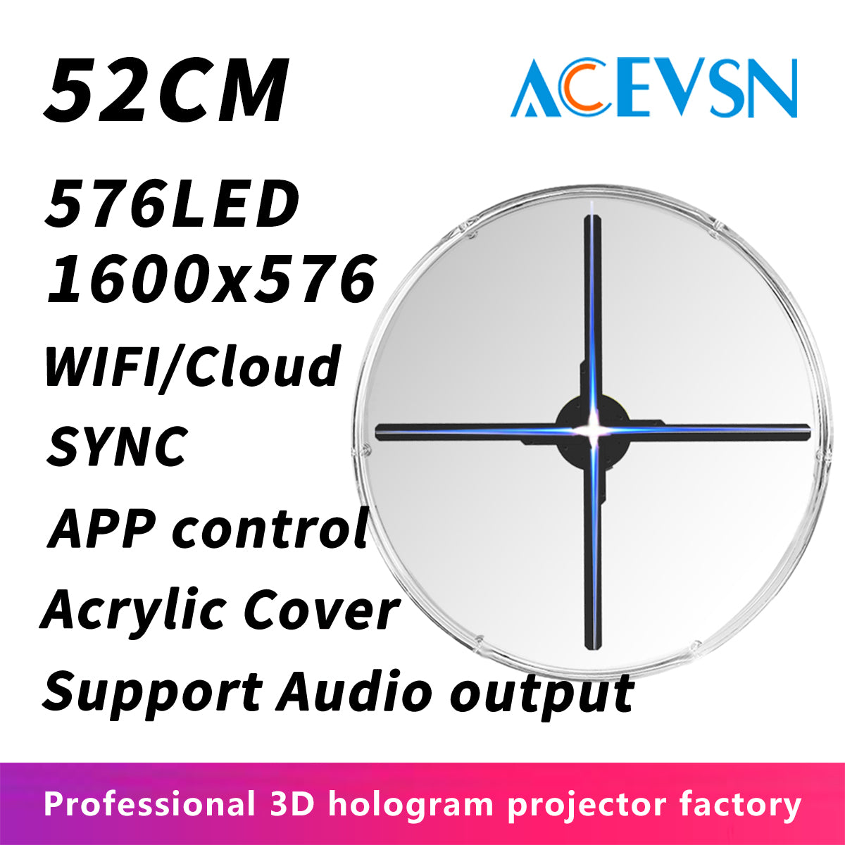 27CM–65CM LED Holographic Display Projector for Store Advertising