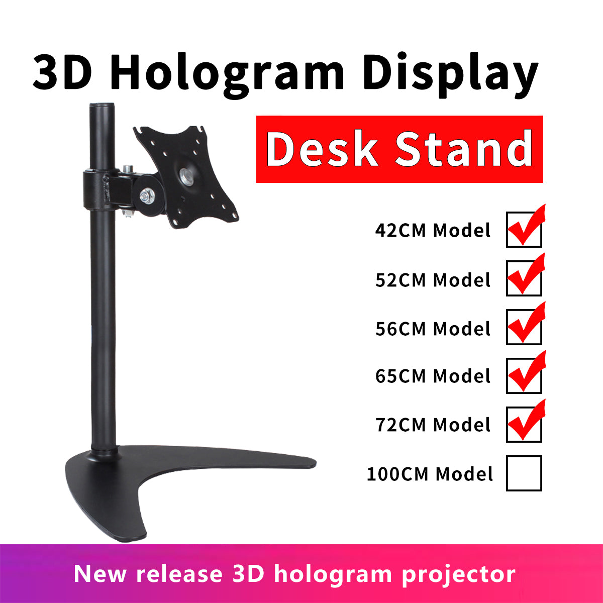 ACEVSN adjustable desktop stand for 42CM to 72CM holographic display installation